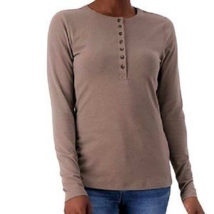 Girl With Curves Jersey Knit Henley Top SMALL (892)